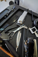 Professional instruments in light barbershop