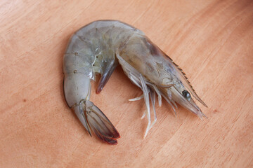 Uncooked whiteleg shrimps or Litopenaeus vannamei. Isolated on white background