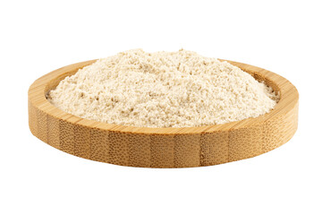 natural sahlep in a wooden bowl