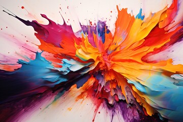 Colourful explosion of different colours exploding from the canvas - 638949727