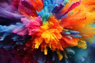 Colourful explosion of different colours exploding from the canvas - 638949747