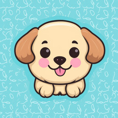 Fototapeta premium A playful cartoon dog sticking out its tongue