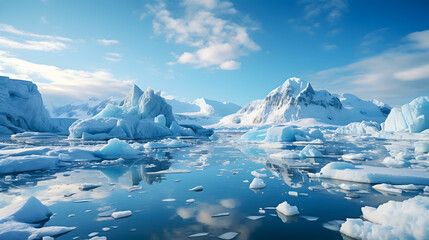Fototapeta na wymiar an icy landscape in the Arctic, (Generative AI)