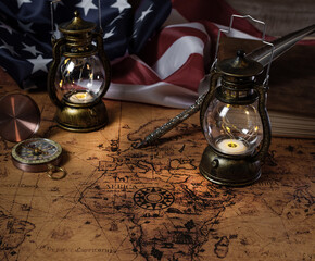 Old world map for Columbus day concept.