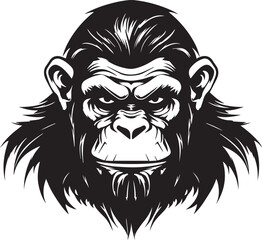 Obraz premium Scary Monkey, Monkey head, Vector illustration, SVG 