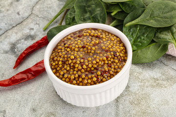 Spicy grain mustard sauce dip