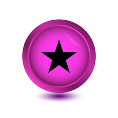 glossy button star icon