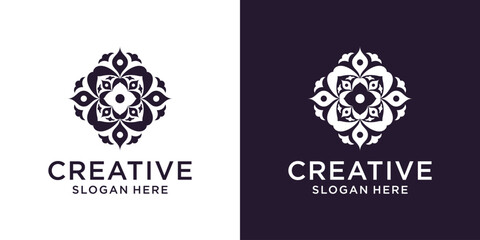 Fototapeta na wymiar Floral ornament beauty logo design abstract