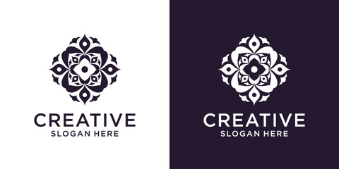 Floral ornament beauty logo design abstract
