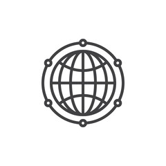 Global network connection line icon