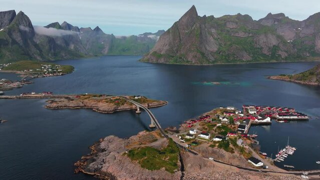 Inspiring Aerial: Summer Move of Norwegian Rorbuer on Hamnoy Island