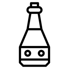 Plastic bottle vector illustration, line design icon
