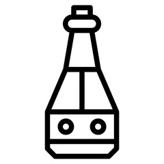 Plastic bottle vector illustration, line design icon