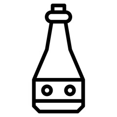 Plastic bottle vector illustration, line design icon