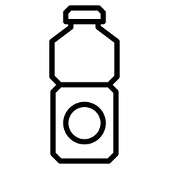 Plastic bottle vector illustration, line design icon