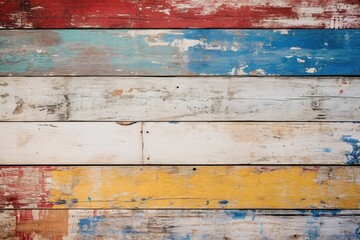 Obraz premium Charming Vintage Boards: Colorful Wooden Deco