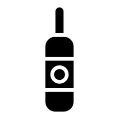 Beer Bottle Icon on Black and White Vector Backgrounds