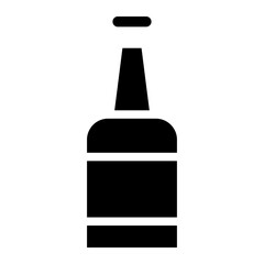 Beer Bottle Icon on Black and White Vector Backgrounds