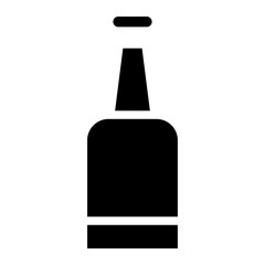 Beer Bottle Icon on Black and White Vector Backgrounds
