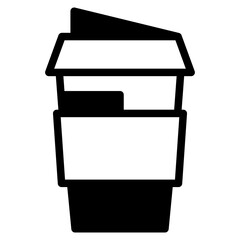 A cup of hot cafe coffee or caffeine drink icon for food apps and websites