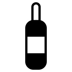 Beer Bottle Icon on Black and White Vector Backgrounds