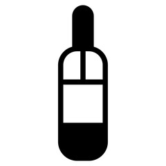 Beer Bottle Icon on Black and White Vector Backgrounds