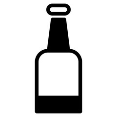 Beer Bottle Icon on Black and White Vector Backgrounds