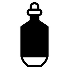 Beer Bottle Icon on Black and White Vector Backgrounds