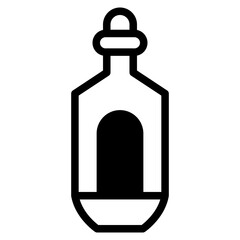 Beer Bottle Icon on Black and White Vector Backgrounds