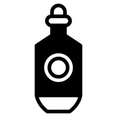 Beer Bottle Icon on Black and White Vector Backgrounds