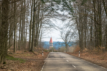 Forest road to Clervaux Abbey, Luxembourg