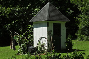 Garden shed with tools