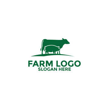 Farm logo vector, Creative Farm animal logo icon template
