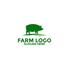 Pig logo vector, Creative Farm animal logo icon template
