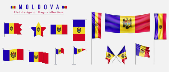 Moldova flag, flat design of flags collection