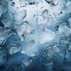 Water background with cracked ice surface. Generative AI