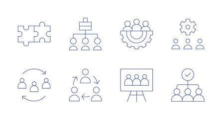Teamwork icons. Editable stroke. Containing team work, team management, teamwork.