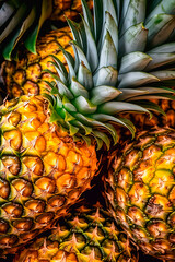 A pile of pineapples sitting on top of each other. Generative AI