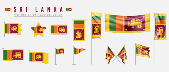 Sri Lanka flag, flat design of flags collection