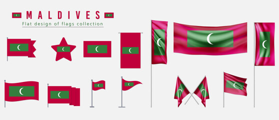 Maldives flag, flat design of flags collection