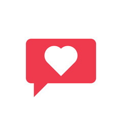 Message icon with a white heart