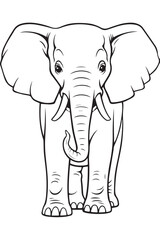 cute elephant coloring page for kids and adults

