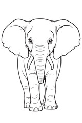 cute elephant coloring page for kids and adults
