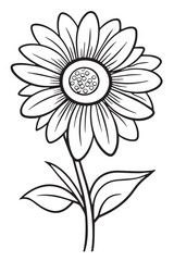 flower coloring page book outline
