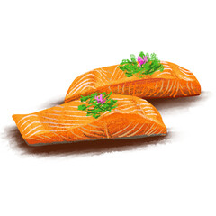 tuna meat illustration 