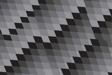 Obraz premium Abstract dark seamless background pattern with rhomboids. Vector 3D graphic illustration in grayscale.