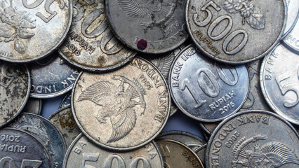 pile of rupiah coins as background