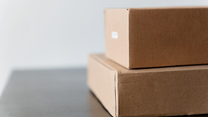 Background with packages ready to ship
