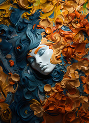 Colorful Swirls: A Mysterious and Artistic Portrait