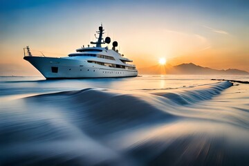 cruise ship in the sea, ai generated